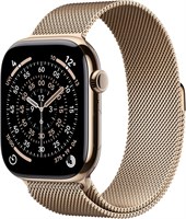 Apple Watch Series 11 GPS + Cellular с корпусом из золотистого титана и миланским браслетом размера M/L предлагает функции оценки качества сна, отслеживания физической активности и мониторинга состояния здоровья. Устройство имеет постоянно включенный дисп 1000023030