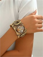 Женский браслет из бижутерии с широким камнем 1000023105