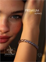 Браслет Xuping для женщин, изготовленный из бижутерного сплава, украшенный стразами и покрытый золотистым оттенком 1000023107