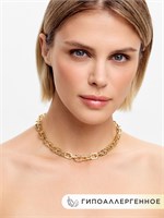 Колье из бижутерии в виде цепи с золотистым оттенком 1000023128