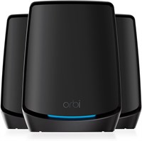 Netgear Orbi Whole Home Tri-Band Mesh WiFi 6 Router RBK863SB с 3 сателлитами, площадь покрытия до 8000 кв. футов, AX6000, скорость до 6 Гбит/с, порт 10 Гбит/с, 1-летняя гарантия NETGEAR Armor - черный 1000023944