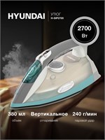 Паровой утюг Hyundai H-SIP2700 с функцией вертикального отпаривания имеет мощность 2700Вт, паровой удар 240г/мин, автоматическое отключение, самоочищение, а также вместительный резервуар на 380 мл. Цвет утюга - белый/серый. Отличный подарок к 8 марта для  1000024919