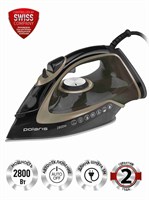 Утюг для одежды Polaris PIR 2821AK с функцией отпаривания, выполнен в черно-золотом цвете 1000025001