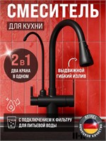 Черный смеситель для кухни и кран с встроенным фильтром от компании REIHEL 1000025193