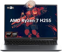 Игровой ноутбук KAIGERR 16 дюймов, AMD Ryzen 7 H255 (8 ядер/16 потоков, превосходит R9 6900HX, до 4,9 ГГц), 24 ГБ оперативной памяти DDR5, SSD-накопитель 512 ГБ, видеокарта Radeon 780M, Type-C, Wi-Fi-6, батарея 50,82 Вт·ч, клавиатура с подсветкой. Подходи 1000026240