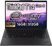 Lenovo ThinkPad T14 Gen 5 Business Laptop 14" FHD+ IPS, Intel Ultra 7 155U, 16 ГБ DDR5 RAM, 512 ГБ SSD, 5-мегапиксельная веб-камера, сканер отпечатков пальцев, подсветка, Wi-Fi 6E, 2 порта Thunderbolt 4, AI PC, Windows 11P (обновленная версия) 1000026268
