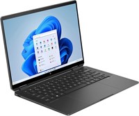 Ноутбук-трансформер HP Spectre x360 2-в-1, 14-дюймовый сенсорный OLED-дисплей UWVA 2.8K, процессор Intel Evo Core Ultra 7 155H, 16-ядерный, 16 ГБ ОЗУ, SSD 1 ТБ, Windows 11, английская клавиатура, цвет Nightfall Black, сканер отпечатков пальцев. 1000026296