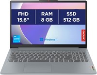 Lenovo IdeaPad Slim 3 15IRU8, 15,6-дюймовый FHD-дисплей, процессор Intel Core i3-1315u 1,6 ГГц, 8 ГБ оперативной памяти DDR5, NVMe SSD 512 ГБ, графика Intel UHD Graphics, Windows 11, в комплекте сумка для ноутбука, USB-концентратор 8-в-1 Type-C, мышь W/L, 1000026306