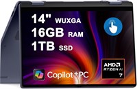 Ноутбук-трансформер Dell Inspiron 14 Plus 2-в-1, 14-дюймовый сенсорный экран WUXGA, 8-ядерный процессор AMD Ryzen AI 7 350 (до 50 дюймов, i7-12700H), 16 ГБ оперативной памяти, 1 ТБ SSD, подсветка экрана для творческих людей, бизнес-профессионалов, Windows 1000026309