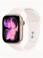 Apple Watch Series 11 с GPS, диагональю 42 мм и корпусом из алюминия цвета розового золота с ремешком Light Blush Sport Band размера S/M - это умные часы 1000026420