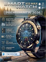 Мужские наручные смарт-часы PREMIUM X12 MAX с AMOLED экраном, 2 ремешками, диаметром 46 мм, черного цвета - умные часы для мужчин 1000026498