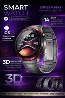 Новый премиумный умный часы 4 Max, модель RU 2026, обновленная версия с диаметром 46 мм, цвет - черный 1000026537