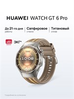 Смарт-часы HUAWEI WATCH GT 6 Pro в коричневом цвете, диаметром 46 мм. 1000026583