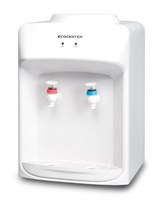 Белый настольный кулер ECOCENTER A-T552E предназначен для воды с возможностью подогрева. Устройство оснащено электронной системой охлаждения и загрузкой бутыли объемом 19 литров сверху. Кулер компактный и удобный в использовании 1000026884