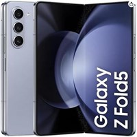 Samsung Galaxy Z Fold 5 с двумя слотами для SIM-карт, доступен в цвете «Ледяной синий», оснащен 12 ГБ оперативной памяти и 256 ГБ встроенной памяти, поддерживает технологию 5G и представлен в международной версии 1000027005