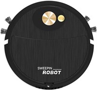 Робот-пылесос Sweepin Robot 3 в 1: автоматическая уборка, влажная и поверхностная уборка, для шерсти животных, твердых полов, мрамора, ковров с коротким ворсом (черный) 1000027981