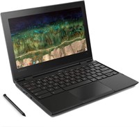 Восстановленный ноутбук-трансформер Lenovo 500e Chromebook 2-в-1 оснащен 11,6-дюймовым сенсорным HD-экраном, процессором Intel Celeron N3450, 4 ГБ оперативной памяти, 32 ГБ eMMC-накопителем, веб-камерой и работает под управлением операционной системы Chro 1000028368