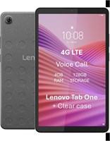 Lenovo Tab One 4G LTE с прозрачным чехлом, 9-дюймовый HD (1340x800) IPS-дисплей, яркость 480 нит, защита от отпечатков пальцев, сенсорный экран, процессор MediaTek Helio G85, 4 ГБ ОЗУ, 128 ГБ памяти, Android 14 - [ZAF10106AE], цвет Luna Grey 1000028469