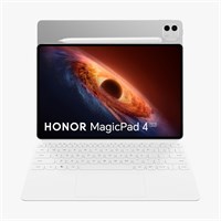 HONOR MagicPad 4 - это планшет с 12,3-дюймовым OLED экраном, который имеет частоту обновления 165 Гц. Устройство оснащено сенсорной клавиатурой и Magic Pencil. Внутри установлен процессор Snapdragon 8 Gen 5, объем оперативной памяти составляет 12 ГБ, а вс 1000028501