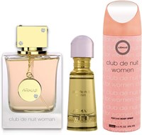 Подарочный набор Armaf Perfumes Club De Nuit Woman из 3 предметов: парфюмерная вода CDN 105 мл + концентрированное французское парфюмерное масло без алкоголя CDN 20 мл + парфюмерный спрей для тела CDN 200 мл, парфюмерия для женщин 1000029309