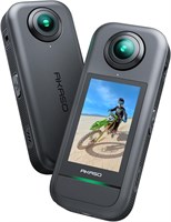 Экшн-камера AKASO 360 с защитой от атмосферных воздействий и обзором 360° — видео 5.7K 360° с 48-мегапиксельным сенсором 1/2 дюйма, фото 72 МП 360°, функция 360-SuperSmooth, 2,29-дюймовый сенсорный экран, эффект невидимой селфи-палки, блокировка горизонта 1000030085