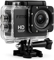 Водонепроницаемая экшн-камера FITTO Sports Cam 1080P, Full HD 12MP, 2-дюймовый ЖК-дисплей, широкоугольный объектив 140°, погружение на глубину до 30 м, многофункциональные аксессуары 1000030193