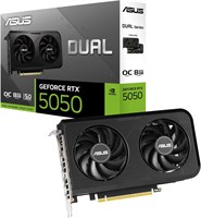 Видеокарта ASUS Dual GeForce RTX 5050 8GB GDDR6 OC Edition Gaming (Nvidia GeForce RTX5060 DLSS 4, 2,5-слотовая конструкция, PCIe 5.0, 3X DisplayPort 2.1b, 1x HDMI 2.1b, DUAL-RTX5050-O8G) 1000030720