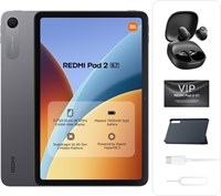 Планшет REDMI Pad 2 9.7 с чехлом, графитово-серый, 4 ГБ + 128 ГБ + наушники REDMI Buds 6 Play, 9,7-дюймовый 2K-дисплей с частотой обновления 129 Гц, мощный аккумулятор 7600 мАч (типовая емкость), процессор Snapdragon® 6s 4G Gen 2 – одобрен для использован 1000030810
