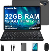 Планшет 10 дюймов, Android 14, 22 ГБ ОЗУ + 128 ГБ ПЗУ (расширяемое до 1 ТБ), Wi-Fi 5G, GPS, Widevine L1, 2,0 ГГц, восьмиядерный, 8000 мАч, 8 МП + 5 МП, 1280 x 800, планшет с клавиатурой и мышью, серый. 1000030945