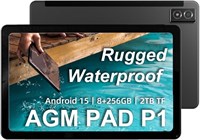 Планшет AGM Mobile PAD P1 10,36-дюймовый 2K Eye-Care LCD Android, аккумулятор 7000 мАч с быстрой зарядкой 18 Вт, 16 (8+8) ГБ + 256 ГБ памяти, Android 15, Wi-Fi, игровой планшет с чехлом, 16 МП + 5 МП (железно-серый) 1000030947