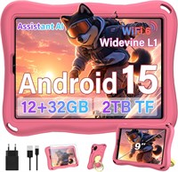 Планшет Android 15, 9 дюймов, 32 ГБ ПЗУ (TF 2 ТБ), восьмиядерный, Widevine L1, GMS, 5G + 2.4G WiFi 6, 5 + 8 МП, 1340 x 800 пикселей, 5000 мАч, Bluetooth 5.0, родительский контроль, Eva - розовый 1000030954