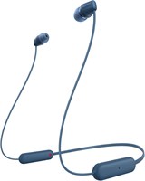 Беспроводные внутриканальные Bluetooth-наушники Sony WI-C100 со встроенным микрофоном, удобные и простые в использовании, с длительным временем автономной работы и быстрой зарядкой, синего цвета 1000031186
