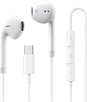 Проводные наушники T Tersely USB-C, шумоизолирующие внутриканальные наушники | Hi-Fi стереозвук | Микрофон и элементы управления | Совместимы с iPhone 17/16/15, Samsung S26/S25/S24/S23/Ultra, Pixel 10/9/8 (белые) 1000031201
