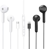 Проводные наушники MAS CARNEY Type C TH9, 2 шт., USB C, с микрофоном, внутриканальные наушники Type C, совместимы с iPhone 16/15 Pro Max, Samsung Galaxy A06/A16/S25/S24/Ultra, Xiaomi, Redmi, OnePlus, HONOR 1000031234