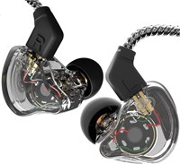 Наушники-вкладыши CCZ Yinyoo Melody, проводные, без микрофона, IEM, HIFI, с басами, 1DD, 1BA, ушными фиксаторами, с кабелем OFC 4N для музыкантов, певцов, для выступлений на сцене и в студии (прозрачно-черные) 1000031240