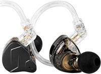 Наушники-вкладыши KZ ZSN Pro X IEM, проводные игровые наушники, HiFi KZ с гибридным двухдрайверным кабелем 1ba 1dd для высококачественной музыки, со съемным кабелем, предотвращающим спутывание (черные, без микрофона) 1000031253