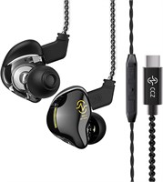 Наушники-вкладыши Linsoul Kiwi Ears Belle с 10-мм DLC-драйвером и динамическим излучателем, проводные HiFi-наушники с двумя посеребренными кабелями, профессиональные IEM для сценических выступлений/игр/музыкального производства (без микрофона, черные) 1000031314