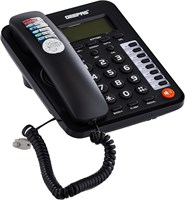 Geepas Executive телефон с Caller ID - GTP7220 - Имеет прочный корпус и стильный внешний вид | Обладает функцией громкой связи и автоперезвоном | Предоставляется гарантия на 2 года 1000031905