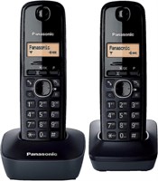 Черный комплект из двух беспроводных телефонов Panasonic Kx-TG1612 1000031959