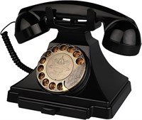 Антикварный стационарный телефон Artisam, который является старинным, проводным, винтажным из 1930-х годов и имеет дисковый набор номера, подойдет для использования в качестве элемента домашнего декора. Телефон окрашен в черный цвет 1000031969