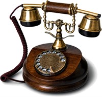 Opis Technology 1921 CABLE - МОДЕЛЬ A - это старинный телефон с корпусом из дерева и металла, поворотным диском и традиционным металлическим звонком 1000031978