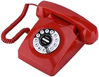 Старинный стационарный телефон, антикварный, с функцией шумоподавления, для сохранения чистого звука и цифры (красный) 1000032036