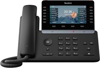 IP-телефон Yealink высокого класса с сенсорным 7-дюймовым экраном, использующий операционную систему Linux 6.1, с двумя версиями прошивки и возможностью подключения 16 SIP-аккаунтов, выполнен в черном цвете 1000032185