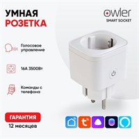 Умный розетка WiFi Owler Smart Socket (16А) - это устройство, которое можно управлять через интернет 1000032291