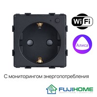 Умная WiFi розетка FUJIHOME без рамки имеет функционал, совместимый с Яндекс Алисой и SmartLife. Модель 86-WFS1F-BK предоставляет возможность мониторинга энергопотребления, настройки таймера и выполнена в черном цвете 1000032375