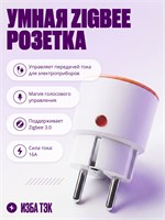 Умная розетка Zigbee имеет мощность 16А и оснащена таймером, функцией отслеживания электропотребления, голосовым управлением и защитой от детей 1000032404