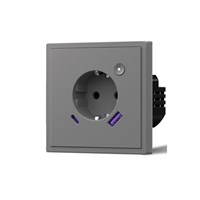 Умная розетка MVAVA Echo ZigBee серого цвета с возможностью зарядки через USB Type-C до 20Вт, с функцией таймера и поддержкой голосового помощника Алиса 1000032431