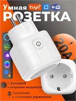 Умный Wi-Fi розетка с функцией голосового управления от Yandex Алисы, встроенным таймером и возможностью отслеживать энергопотребление до 20А 1000032506