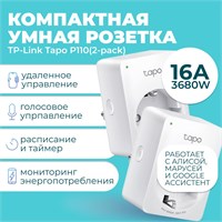 Набор из двух умных мини Wi-Fi розеток TP-Link Tapo P110 1000032525