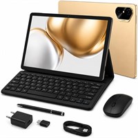 Планшет Modio M42 10,1" IPS HD, 8 ГБ ОЗУ, 512 ГБ памяти, Android 13, аккумулятор 10000 мАч, две SIM-карты, Wi-Fi, 13-мегапиксельная камера, клавиатура, мышь, стилус в комплекте – золотистый 1000033007